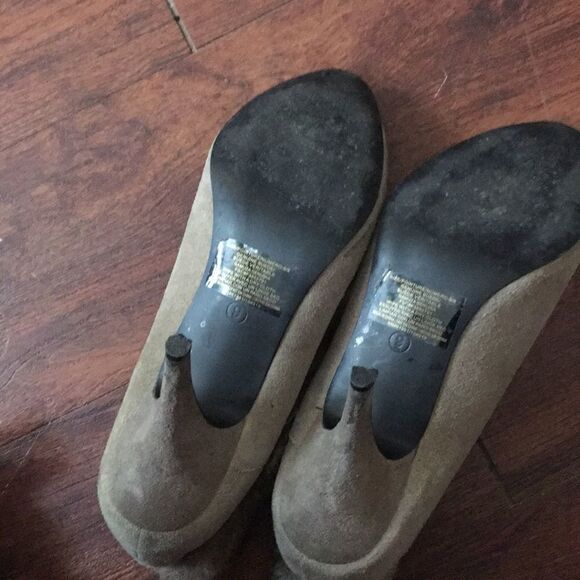 VINTAGE tan suede leather fur boot - Picture 11 of 15